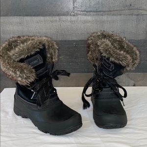 Black Khombu Faux Fur Snow Boots